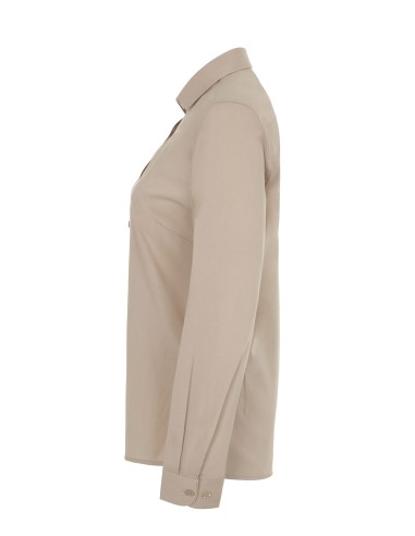 Camisa Sra. m/Larga Stretch Popelín...