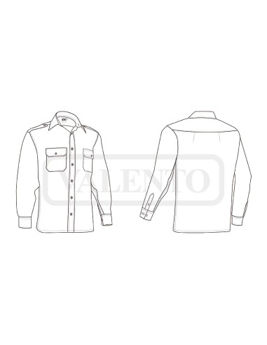 Camisa Marina Manga Larga Hombreras...