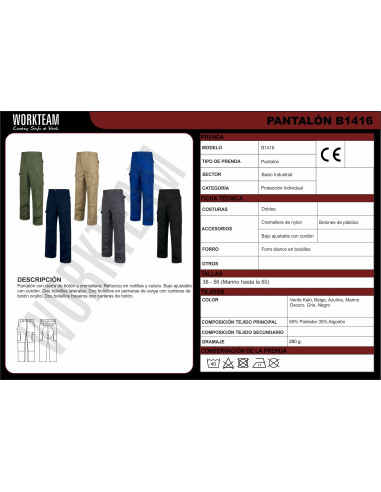 Pantalon Multibolsillos Refuerzos...